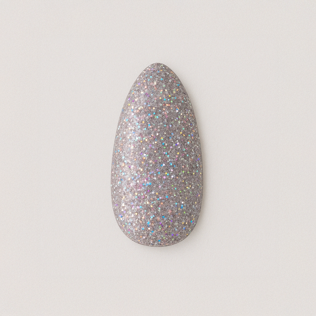 Silvergrå – Silvergrå nyans med holografiskt glitter / polygel – Högpigmenterat UV/LED-material för salonger – Nagelfärgvisning (nail swatch)