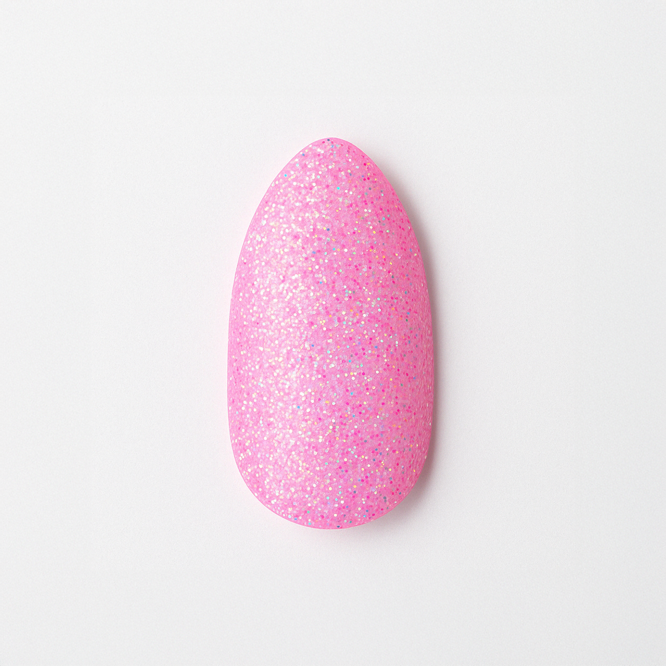 Pastellrosa – Söt pastellrosa nyans med färgstarkt hologlitter / polygel – Högpigmenterat UV/LED-material för salonger – Nagelfärgvisning (nail swatch)