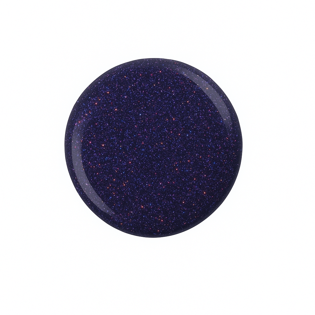 Starborn – Djupviolett med glitter och skimrande blå och rosa inslag / glittrigt gellack / gel polish – Högpigmenterat UV/LED-färg för salonger – Färgdroppe