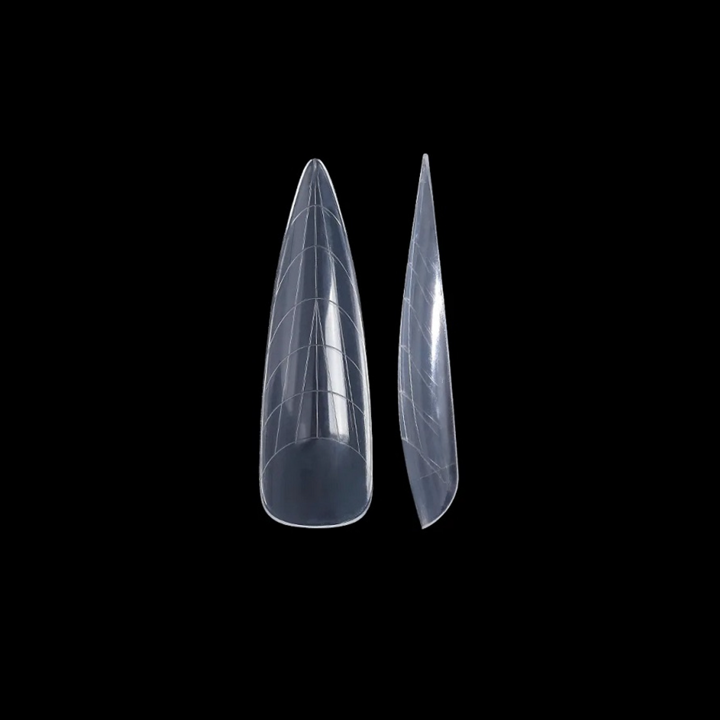 Stiletto Dual Forms – Formar för polygel med spetsig stilettoform. Perfekt för att skapa dramatiska och eleganta nagelförlängningar i professionella salonger i Sverige.