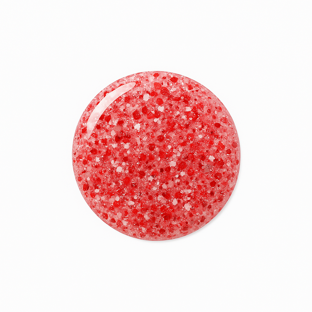 Strawberry Sparkle – Röd glitter / skimrande gel polish / gellack – Högpigmenterat UV/LED-färg för salonger – Färgdroppe