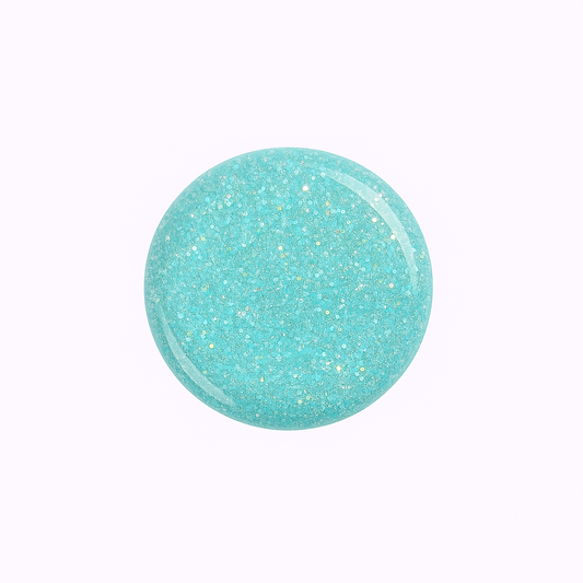 Teal Glitter – Turkos med glitter / glittrigt gellack / gel polish – Högpigmenterat UV/LED-färg för salonger – Färgdroppe