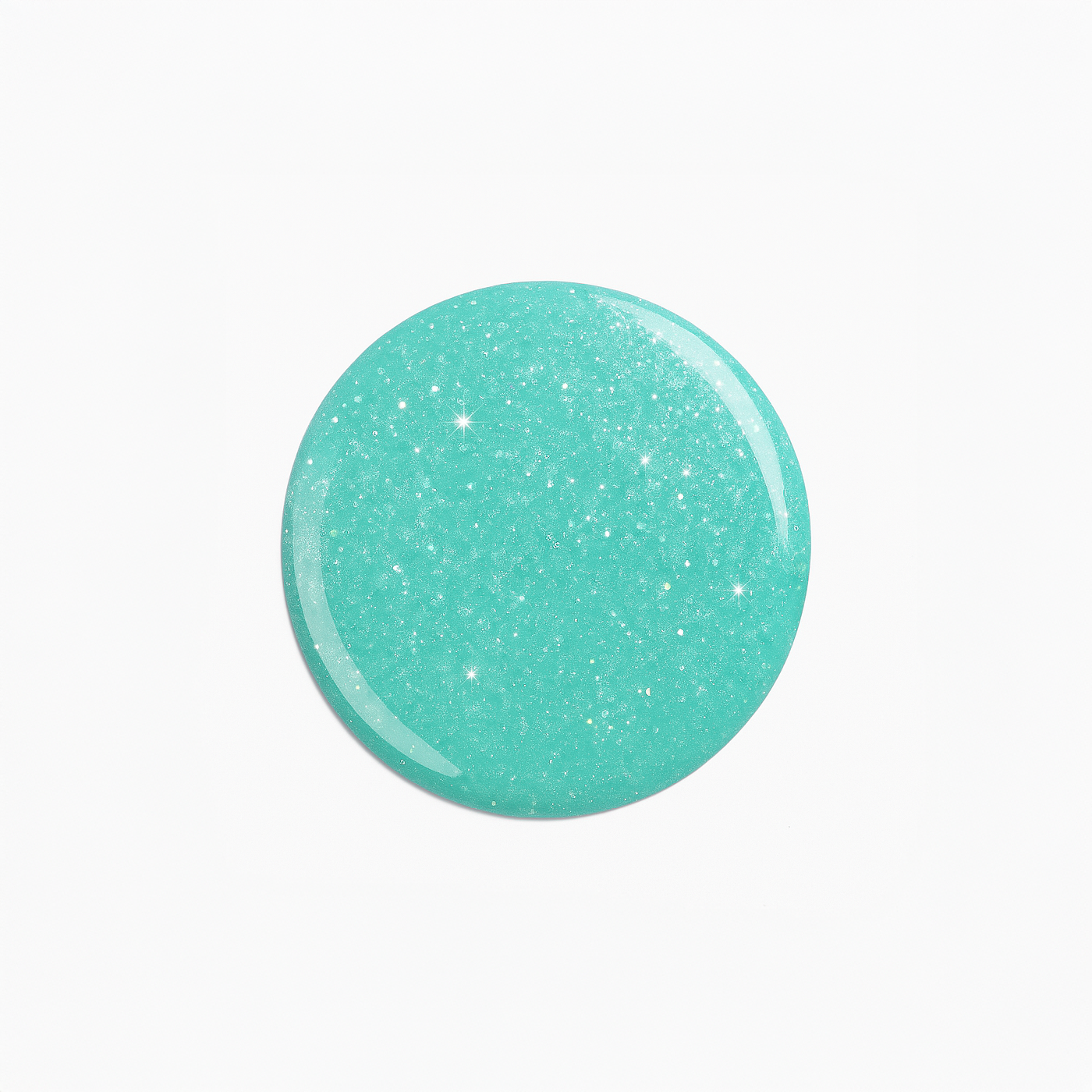 Turquoise Glitter – Turkos med glitter / glittrigt gellack / gel polish – Högpigmenterat UV/LED-färg för salonger – Färgdroppe