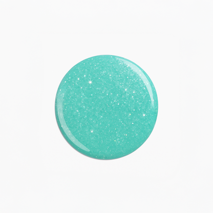 Turquoise Glitter – Turkos med glitter / glittrigt gellack / gel polish – Högpigmenterat UV/LED-färg för salonger – Färgdroppe