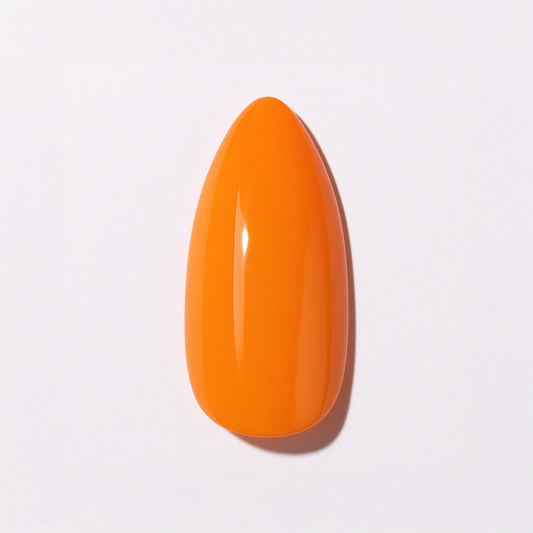 Bright orange – Vibrant bright orange nyans med högblank finish / polygel – Högpigmenterat UV/LED-material för salonger – Nagelfärgvisning (nail swatch)